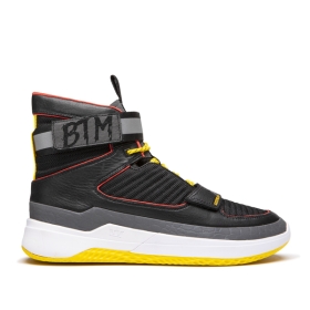 Tenis Altos Supra BTM THEORY BY ASAP PRESS Hombre Negras/Amarillo/Gris (MX-51428)